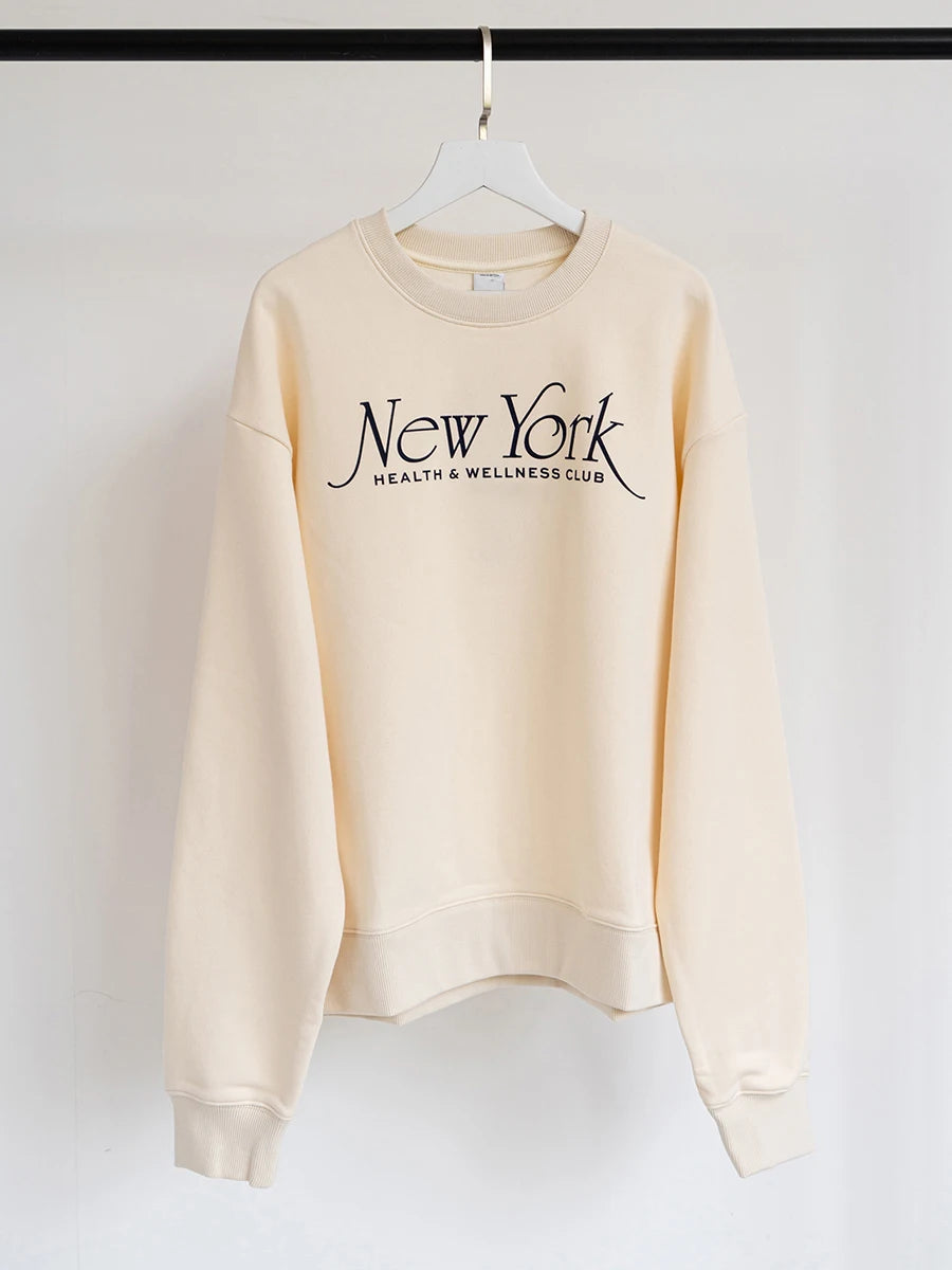 2024 New Letter Print Sport Pullover Tops Fashion Long Sleeve Stand Collar Zipper Sweatshirts American Vintage Sweatshirt Women