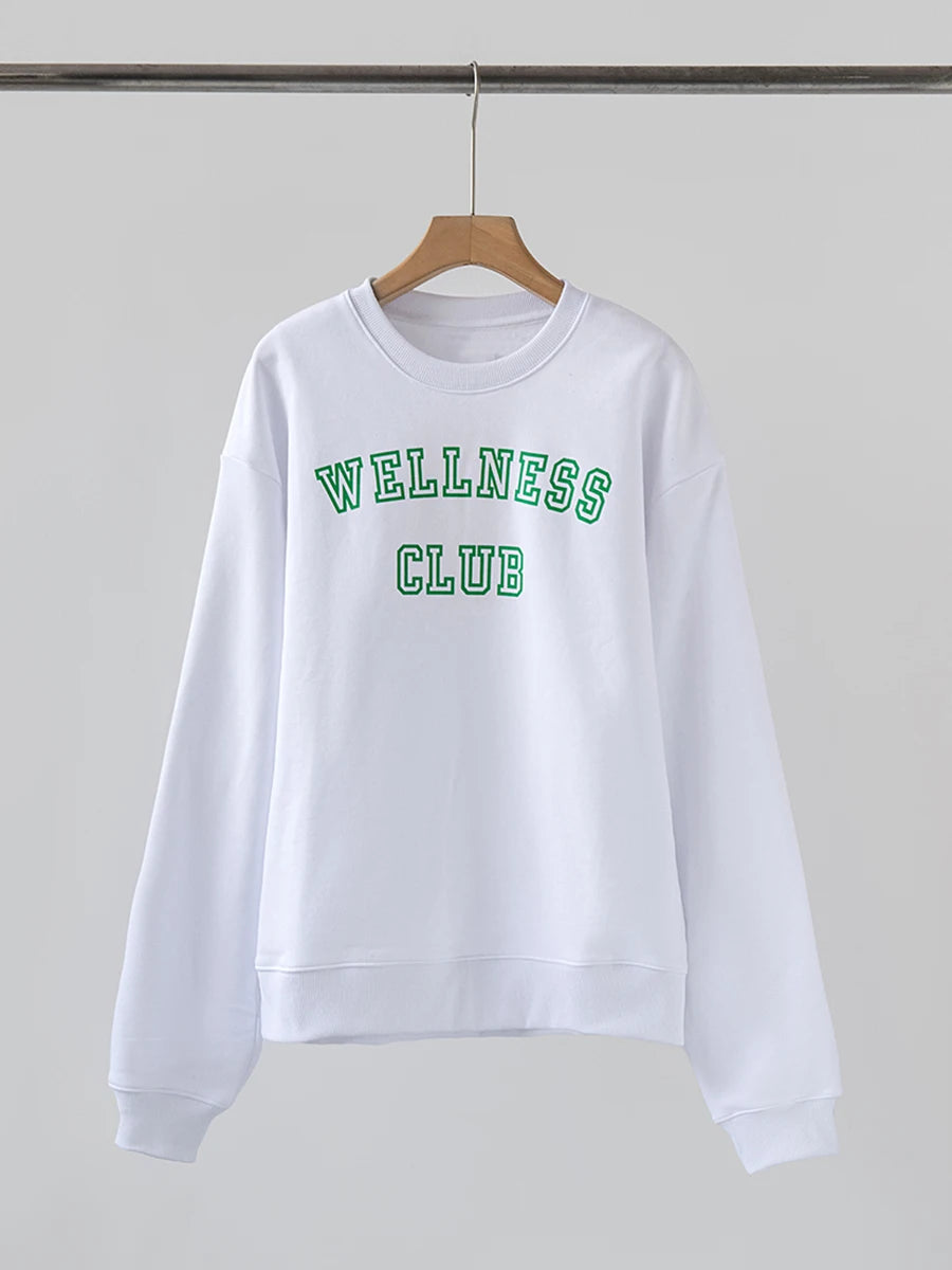 2024 New Letter Print Sport Pullover Tops Fashion Long Sleeve Stand Collar Zipper Sweatshirts American Vintage Sweatshirt Women