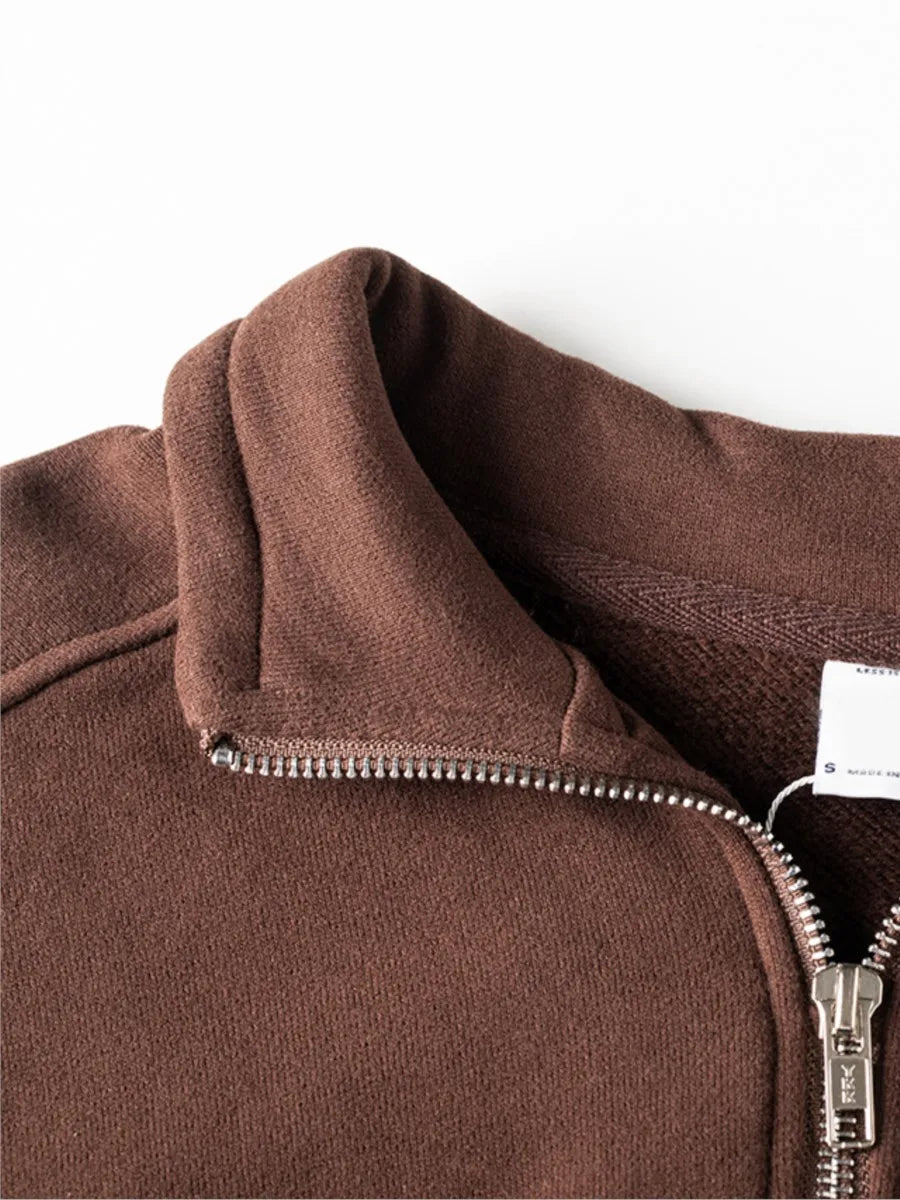 2024 New Letter Print Sport Pullover Tops Fashion Long Sleeve Stand Collar Zipper Sweatshirts American Vintage Sweatshirt Women