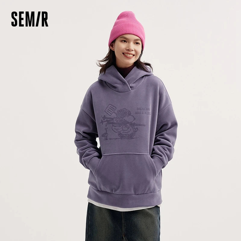 Semir Sweater Women Mid-Length Patterned 2024 New Oversize Warm Versatile Soft Winter Clothing