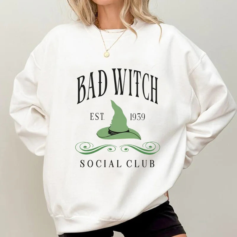 Vintage GOOD WITCH or BAD Witch Social Club Sweatshirt Harajuku Pullover Crewneck Women's Clothing Streetwear Hoodies Sweat