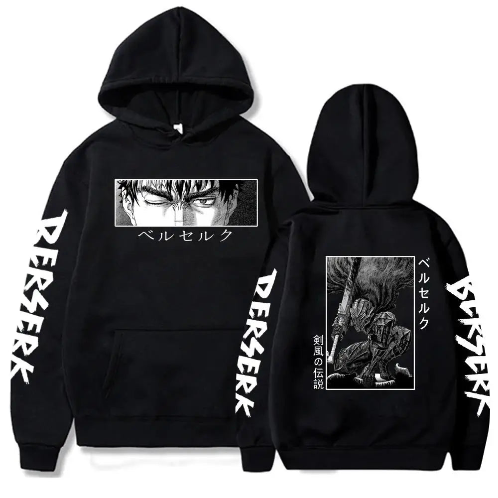 Berserk Guts Hoodies Men Women Graphic Print Long Sleeve Streetwear Japanese Style Manga Sweatshirts Fleece Loose Soft Clothing