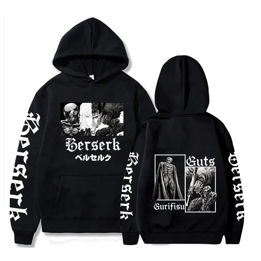 Berserk Guts Hoodies Men Women Graphic Print Long Sleeve Streetwear Japanese Style Manga Sweatshirts Fleece Loose Soft Clothing