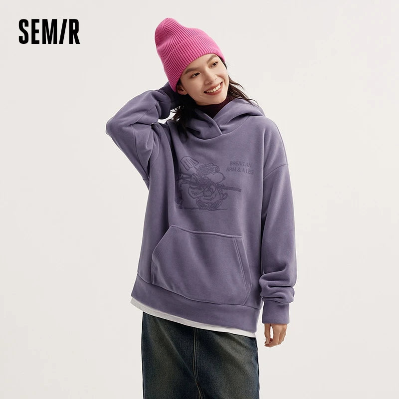 Semir Sweater Women Mid-Length Patterned 2024 New Oversize Warm Versatile Soft Winter Clothing