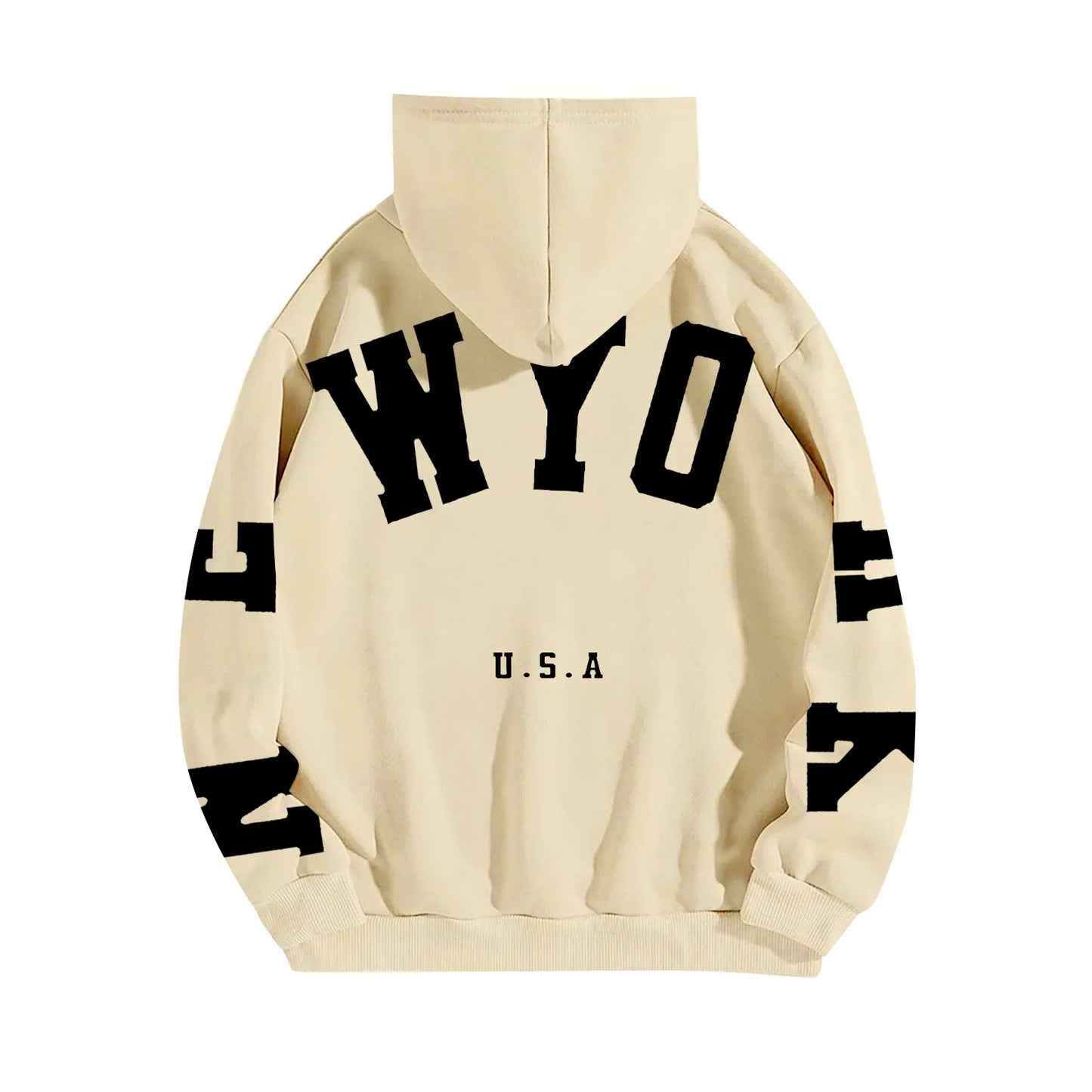 Women's Long Sleeved Zipperless Back New York U.S.A. Printed Hoodie Hoodie Dress Womens Long Hoodies Sweatshirts Oversized