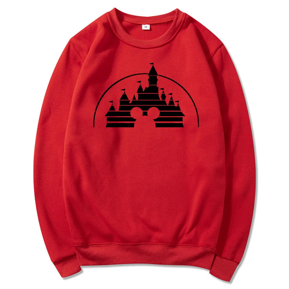 Retro Home Castle Sweatshirt The Magic Kingdom Mouse Graphic Pullover Cute Minnie Jumper Family Vacation Sweatshirts Kawaii Tops