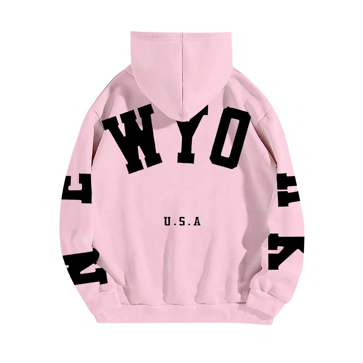 Women's Long Sleeved Zipperless Back New York U.S.A. Printed Hoodie Hoodie Dress Womens Long Hoodies Sweatshirts Oversized