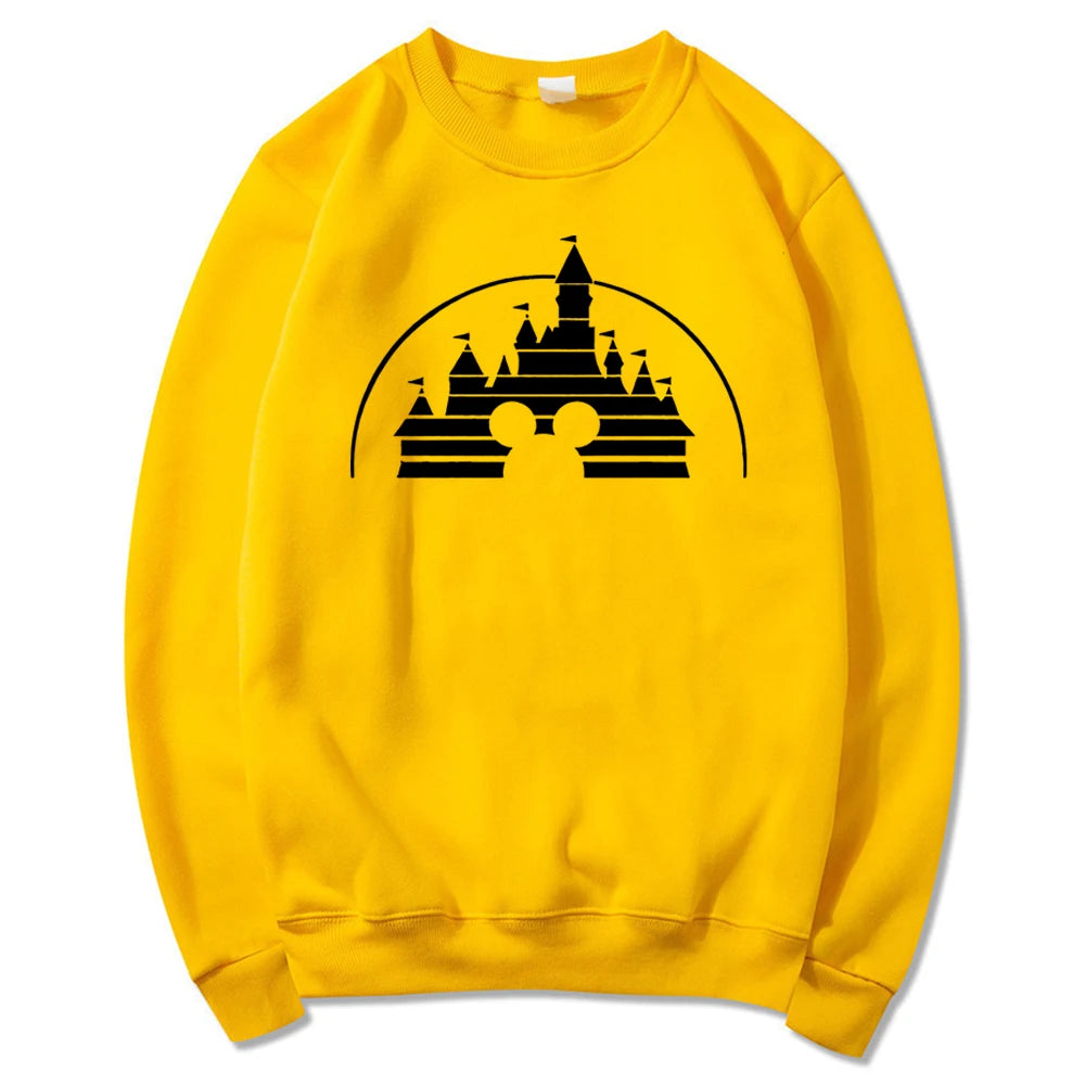 Retro Home Castle Sweatshirt The Magic Kingdom Mouse Graphic Pullover Cute Minnie Jumper Family Vacation Sweatshirts Kawaii Tops