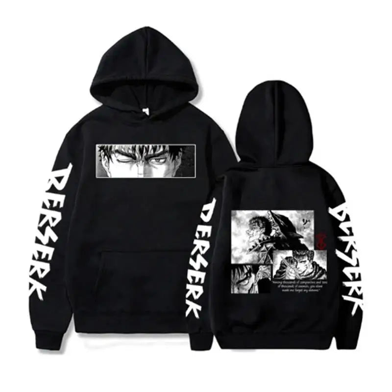 Berserk Guts Hoodies Men Women Graphic Print Long Sleeve Streetwear Japanese Style Manga Sweatshirts Fleece Loose Soft Clothing